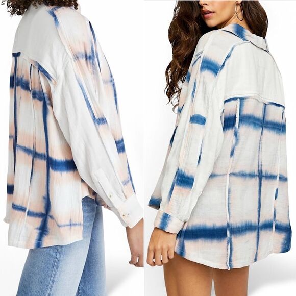 NWT Free People We The Free Washed Away Plaid Top - Picture 4 of 16